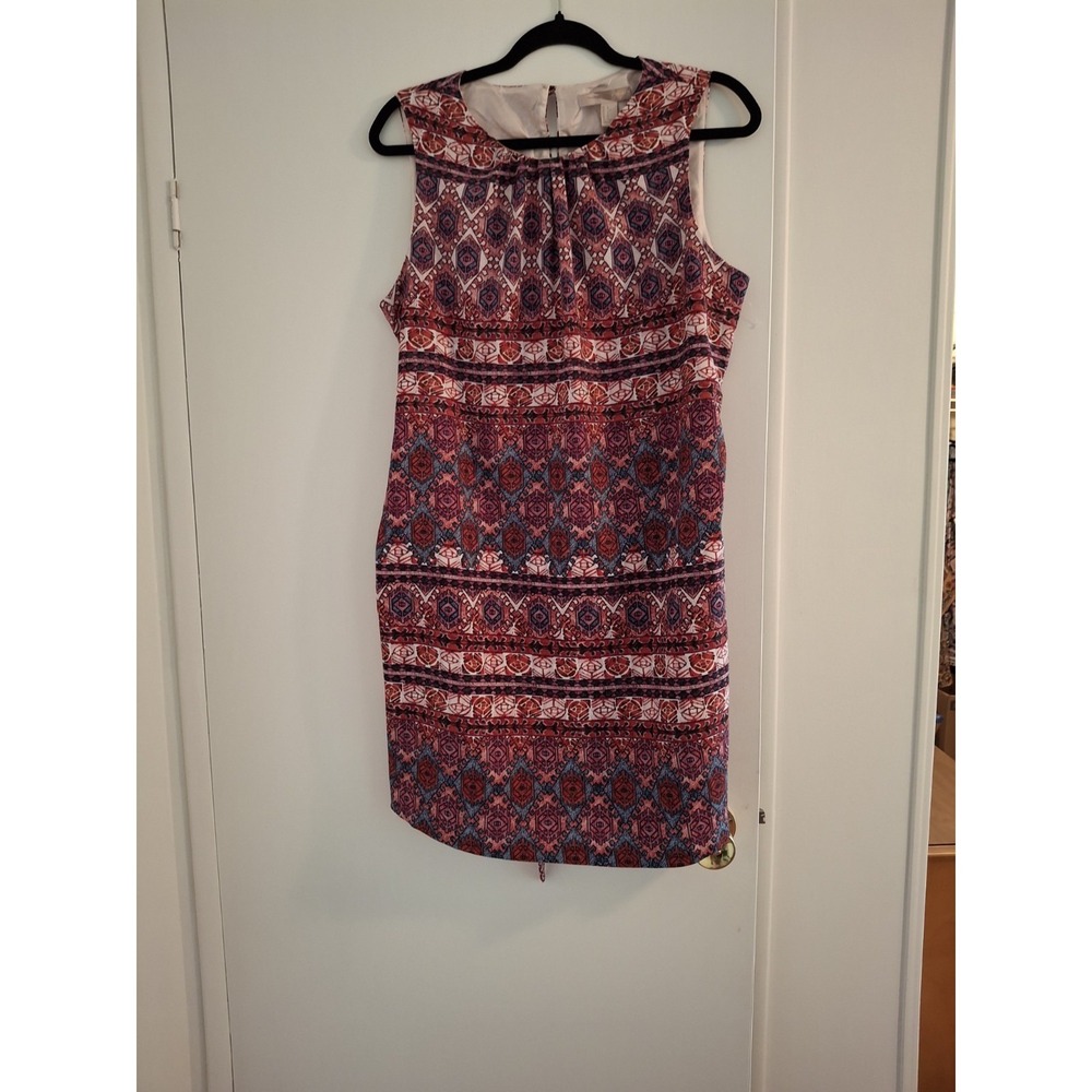 Forever 21 Abstract Print Sleeveless Dress. Orange,White,Blue,Pink.Size Large